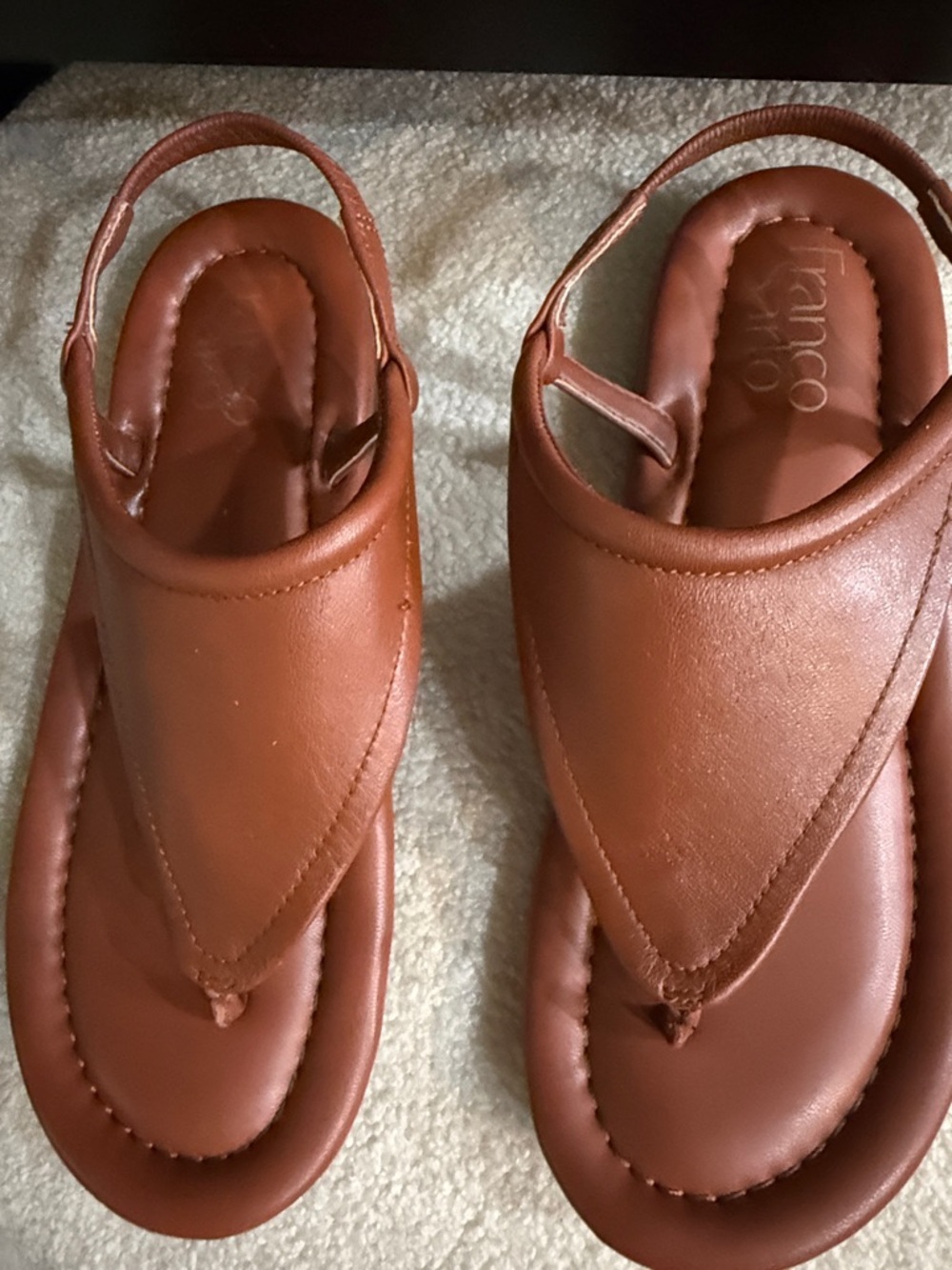Franco Sarto Sartorial Leather Slingback Thong Sandals